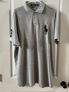 Polo Ralph Lauren Men's Gray Polo Shirt Size XXL Custom Slim Fit NWT